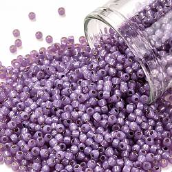TOHO Round Seed Beads, Japanese Seed Beads, (2108) Silver Lined Milky Amethyst, 11/0, 2.2mm, Hole: 0.8mm, about 50000pcs/pound