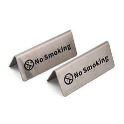 Una targa segnaletica per non fumatori in acciaio inossidabile, colore acciaio inossidabile, 120x50x45mm