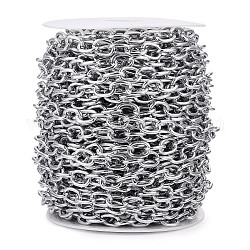 Алюминиевых кабелей цепи, несварные, с катушкой, серебряные, 12.5x9.5x2 мм, около 65.62 фута (20 м) / рулон