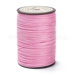 Runde gewachste Polyesterfadenschnur, Mikro-Makramee-Schnur, verdrillte Schnur, zum Nähen von Leder, neon rosa , 0.55 mm, ca. 131.23 Yard (120m)/Rolle
