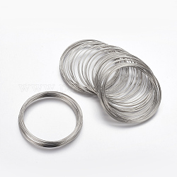 Stahldraht-Speicher, für Armband machen, Platin Farbe, 55 mm, Draht: 0.6 mm (22 Gauge), 2200 Kreise / 1000 g
