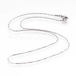 304 Stainless Steel Snake Chain Necklaces, with Lobster Claw Clasps, Stainless Steel Color, 16.5~16.7 inch(42~42.5cm), 1mm