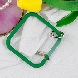 Silicone Square Loop Phone Lanyard, Wrist Lanyard Strap with Plastic & Alloy Keychain Holder, Sea Green, Square: 8.62x8.62cm