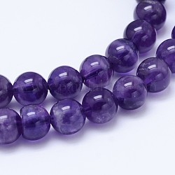Hebras de perlas redondas de amatista naturales, grado ab, azul oscuro, 6mm, agujero: 0.8 mm, aproximamente 64 pcs / cadena, 15.5 pulgada