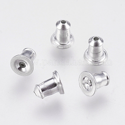 Ohrmuttern aus Aluminium, Ohrring Rücken, Glocke, Platin Farbe, 5x4.5 mm, Bohrung: 0.7 mm