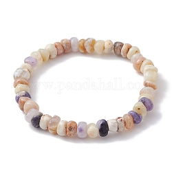 Braccialetti elasticizzati con perline di pepite di opale viola naturale, diametro interno: 2-3/4 pollice (7 cm)
