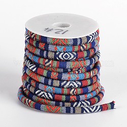 Этнических шнур полиэфирные шнуры, красочный, 7x5 мм, 10 ярдов / рулон