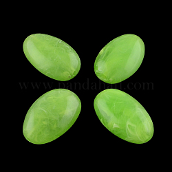 Perles acryliques ovales d'imitation pierre précieuse, pelouse verte, 30x19x11.5mm, Trou: 2.5mm, environ 117 pcs/500 g
