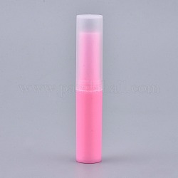 DIY空のリップスティックボトル  リップグロスチューブ  リップバームチューブ  キャップ付き  ピンク  8.3x1.5cm 容量：4ml（0.13液量オンス）