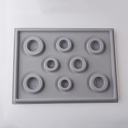 8 размер флокированная пластиковая прямоугольная доска для дизайна браслета, темно-серый, 34.8x26x1.6 см