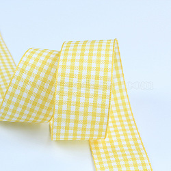 Полиэфирная лента, шотландка ленты, для упаковки подарков, цветочные банты поделки украшения, желтые, 1-1/2 дюйм (38 мм), 50yards / рулон (45.72 м / рулон