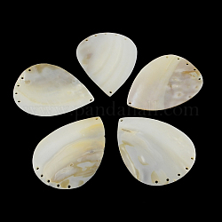 Компоненты люстры из пресноводной ракушки, цвет морской раковины, 76~82x57~61x2~4 мм, отверстие : 2 мм