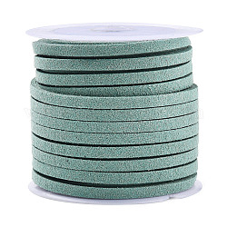 3x1.5mm Flat Faux Suede Cord, Faux Suede Lace, Cadet Blue, about 5.46 yards(5m)/roll