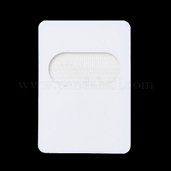 Oval Hole Acrylic Pearl Display Board Loose Beads Paste Board, with Adhesive Back, White, Rectangle, 4.85x3.35x0.1cm, Inner Size: 1.2x2.6cm