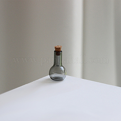 Mini-Perlenbehälter aus Borosilikatglas mit hohem Borosilikatgehalt, Ich wünsche eine Flasche, mit Korken, Lampe, Grau, 1.8x3 cm