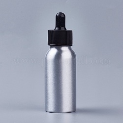 Botellas de lágrima vacías de aluminio de 50 ml, con tapa de rosca de plástico pp, para productos químicos de laboratorio de aromaterapia de aceites esenciales, negro, 10.8x3.5 cm, capacidad: 50ml (1.69 fl. oz)