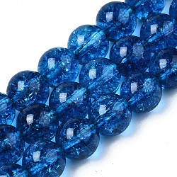 Fili di perline quarzo naturale , tondo, tinto, Blue Marine, 8mm, Foro: 1 mm, circa 46~47pcs/filo, 14.57~14.96 pollice (37~38 cm)
