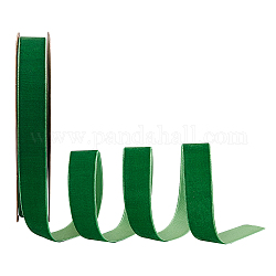 Velvet Ribbon, Single Side, for Gift Packing, Party Decoration, Green, 1 inch(25mm), about 20yards/roll(18.288m/roll)