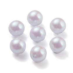 Perline di plastica pom, imitazione perla, Centro forato, tondo, azzurro acciaio chiaro, 5.5~6mm, Foro: 1 mm