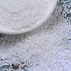 Miyuki runde Rocailles Perlen, japanische Saatperlen, (rr420) Ceylon aus weißer Perle, 11/0, 2x1.3 mm, Bohrung: 0.8 mm, über 1100pcs / Flasche, 10 g / Flasche
