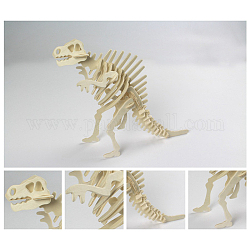Holzbau-Tierspielzeug für Jungen und Mädchen, 3D-Puzzle-Modell für Kinder, Spinosaurus, Leinen, fertig: 240x105x220mm