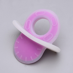 Food Grade Eco-Friendly Silicone Big Pendants, Chewing Pendants For Teethers, DIY Nursing Necklaces Making, Dummy Pacifier, Orchid, 78~79x74.5x42~43mm, Inner Diameter: 24.5mm
