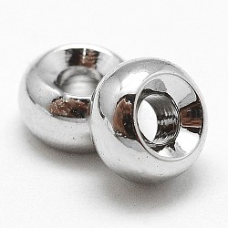 Perline rondelle in ottone distanziatore, cadmio & nichel &piombo libero, Vero platino placcato, 5x3mm, Foro: 2 mm
