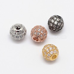 Cz Messing Micro Pave Zirkonia runde Perlen, Mischfarbe, 1/4 Zoll (6 mm), Bohrung: 1.5 mm
