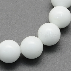 Natur Porzellan runden Perlen , 6.5 mm, Bohrung: 1 mm, ca. 63 Stk. / Strang, 15.5 Zoll