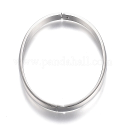 304 Stainless Steel Bangles, Stamping Blank Tag, Stainless Steel Color, Inner Diameter: 2-1/2x2 inch(6.35x5.25cm)