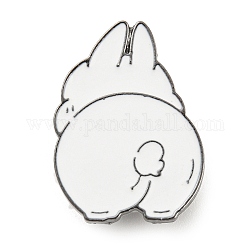 Animal Enamel Pins, Gunmetal Alloy Brooches for Backpack Clothes, Rabbit, 25x18.5x2mm