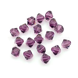 Austrian Crystal Beads, 5301_Bicone, 204_Amethyst, 8x8mm, Hole: 1mm