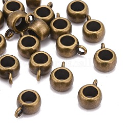 Trommel-Legierung Kleiderbügel tibetischem Stil Verbinder, Cadmiumfrei und Nickel frei und Bleifrei, Antik Bronze, 11.5x8x5.5 mm, Bohrung: 2 mm, Innendurchmesser: 6 mm