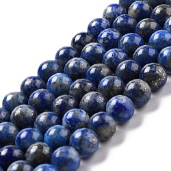 Natürliche Lapislazuli runde Perlen Stränge, 8 mm, Bohrung: 1 mm, ca. 48 Stk. / Strang, 15.5 Zoll