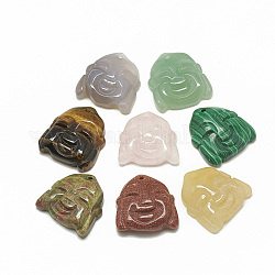 Ciondoli in pietra misti naturali e sintetici, Budda, 21x20x6.5mm, Foro: 1 mm