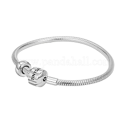 TINYSAND Sterling Silver Common European Bracelet with Stoppers, Silver, 220mm, Packing Size: 11x11.4x2.3cm