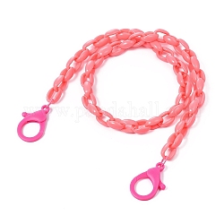 (venta de fábrica de fiestas de joyería) collares de cadena de cable de acrílico personalizados, cadenas de gafas, cadenas de bolsos, con cierres de langosta de plástico, coral luz, 24.33 pulgada (61.8 cm)