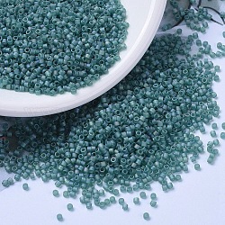 Cuentas de miyuki delica, cilindro, Abalorios de la semilla japonés, 11/0, (db1283) mate transparente caribe verde azulado ab, 1.3x1.6mm, agujero: 0.8 mm, aproximamente 2000 unidades / 10 g