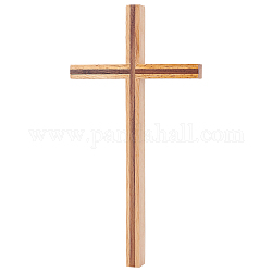 Cruz de pared de madera nbeads, Cruz católica de nogal hecha a mano de 25.5x13 cm, adorno colgante de iglesia cristiana, cruz de madera de pie santa con relleno de goma para decoración de Pascua en el hogar