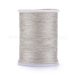 ポリエステルメタリック糸  アンティークホワイト  1mm  約7.65ヤード（7m）/ロール