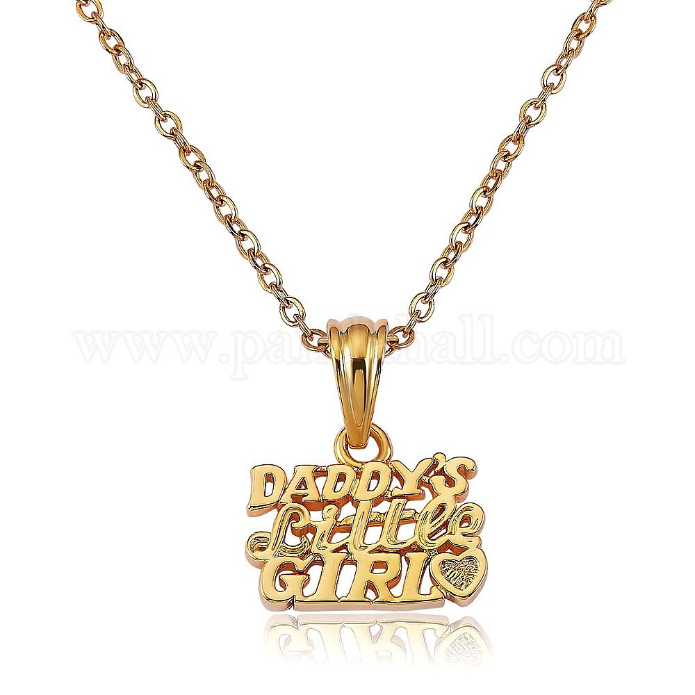 Wholesale Word Daddy's Little Girl Pendant Necklace