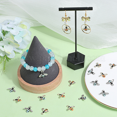 40шт 2 цвета сплава эмалевые подвески&nbsp;FIND-SC0007-61-1