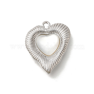 Подвески из латуни с натуральными белыми ракушками&nbsp;LS-KK-U061-13P-1