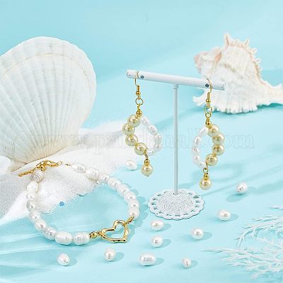 Ensemble de bijoux en perles artificielles, collier, bracelet et boucles d'oreilles, pour femme, conviennent au mariage, à la fête, comme cadeau, blanches
