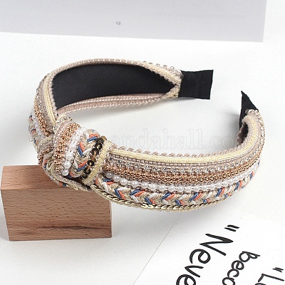 Fascia Per Capelli Con Perle E Nodo Boho - Cerchietto Con Margherite E Strass Per Donne, Regalo Elegante