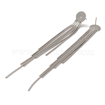 Фурнитура для сережек-гвоздиков в виде змеиной цепочки из латуни с кисточками KK-G510-20P-1