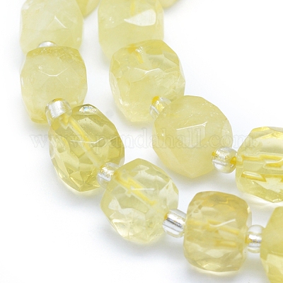 German Cut /& Faceted in 18 long Super Sale offer Lemon Quartz 1 Strand 8-12.5mm BP05
