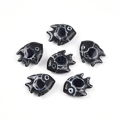 Фарфоровые бусины ручной работы&nbsp;PORC-N009-08H-1