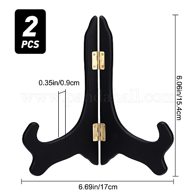 GORGECRAFT 2 Pack Wooden Display Stand Plate Holder Bamboo Vintage