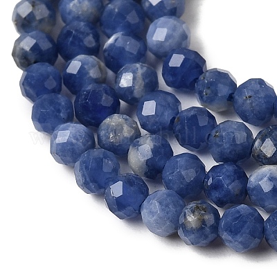 Природный содалит бисер нитей&nbsp;G-L653-B02-3mm-01-1